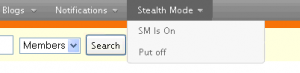 Stealth Mode menu
