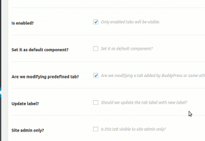 Modify the visibility and availability of the existing BuddyPress Profile Tab