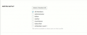 Modify the visibility and availability of the existing BuddyPress Profile Tab