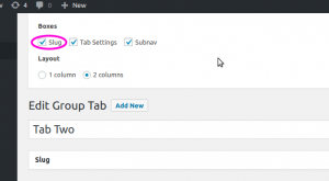 Enable Slug Option for the Group Tab Editing