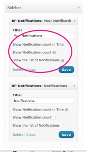 BuddyPress User Notifications Widget plugin 