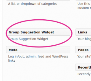 BuddyPress Group Suggestions Widget
