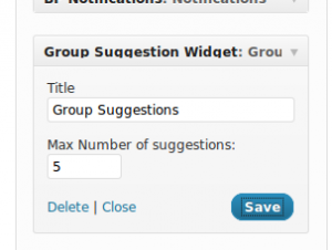 BuddyPress Group Suggestions Widget