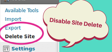 Disable Site Delete