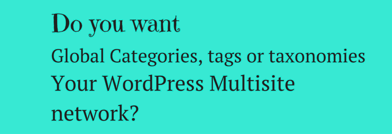 Do you want global Categories, tags or taxonomies across your WordPress Multisite network?