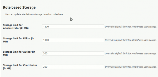 MediaPress Flexible Storage Limit